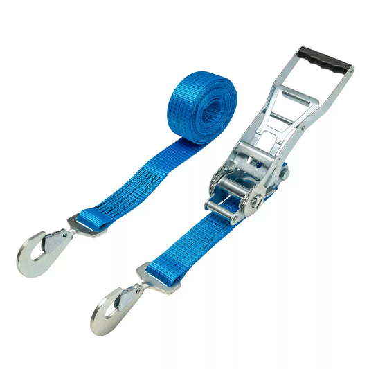 50mm Ergonomic Ratchet Strap 5000kg with Twisted Snap Hook & Keeper