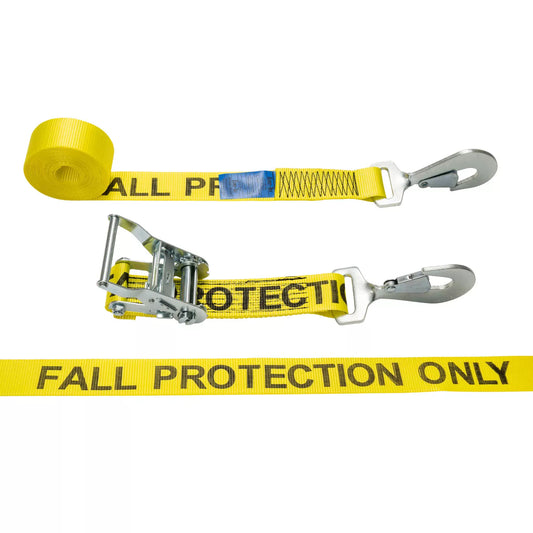 Fall Protection Strap with Ratchet and Twisted Snap Hook