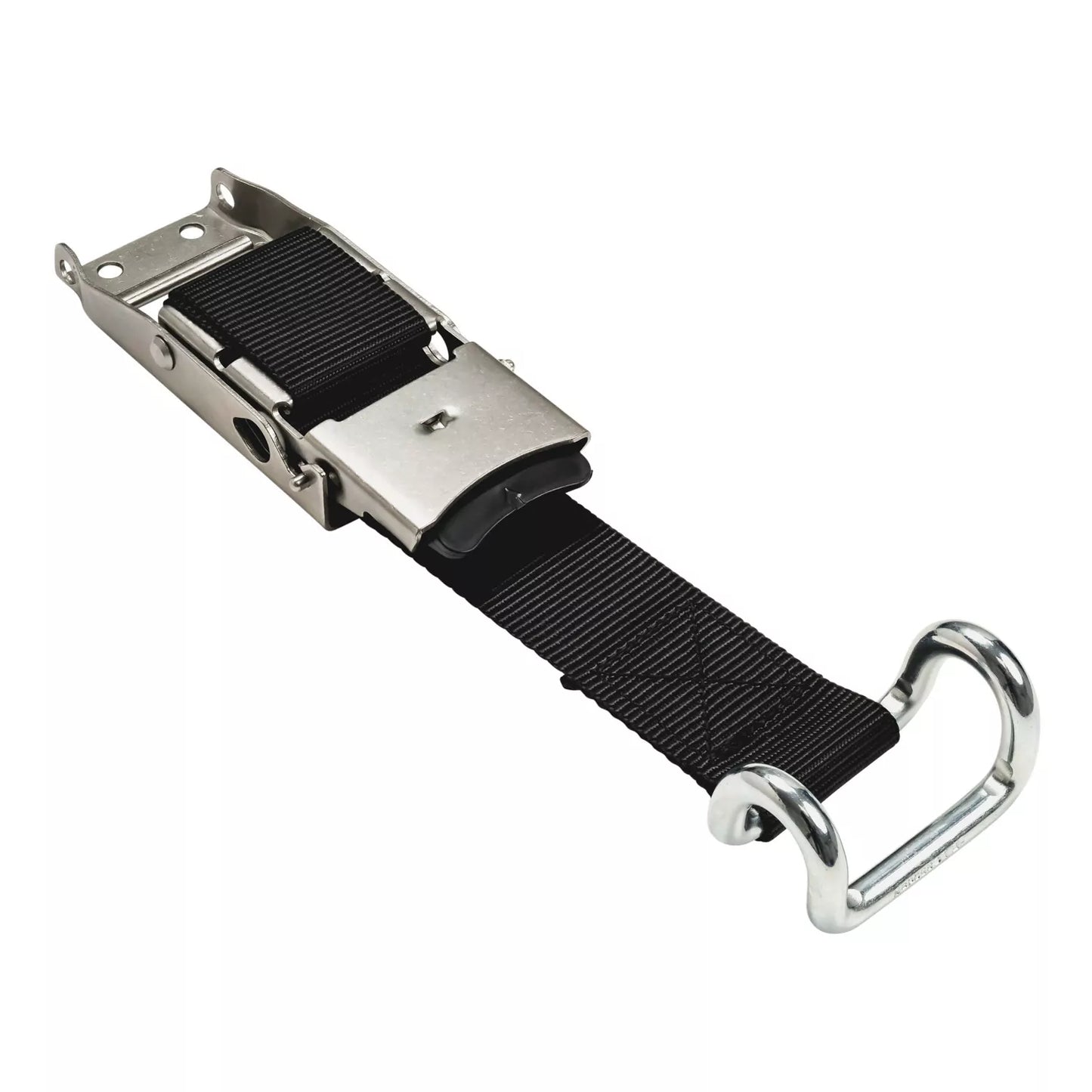 Push-Up Non-Slip Ancra Buckle Assembly with Open Rave Hook